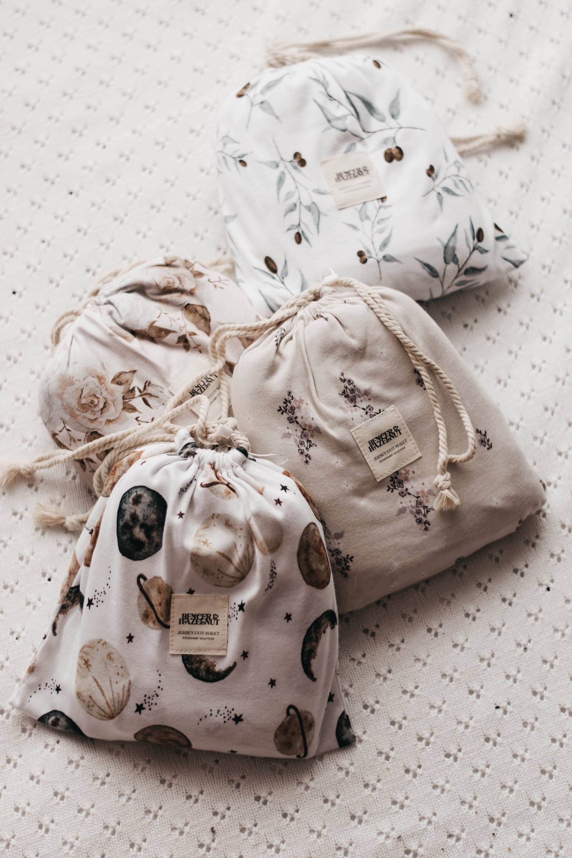 Bencer & Hazelnut Fitted Cot Sheet - Ken