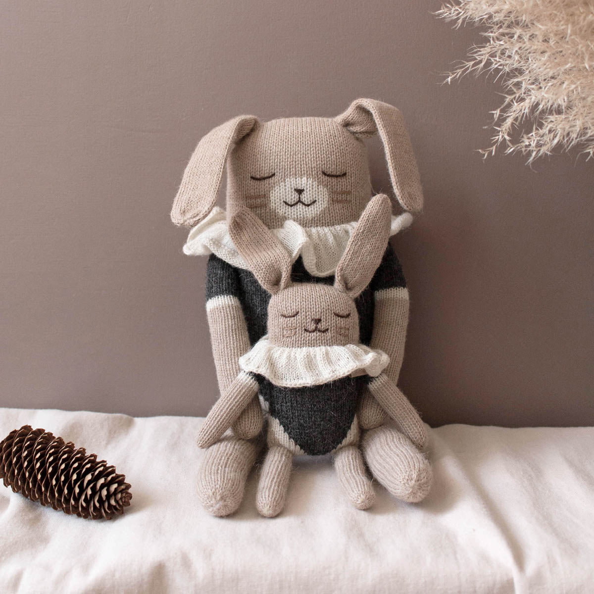 Main Sauvage Bunny Knit Toy - Black Bodysuit