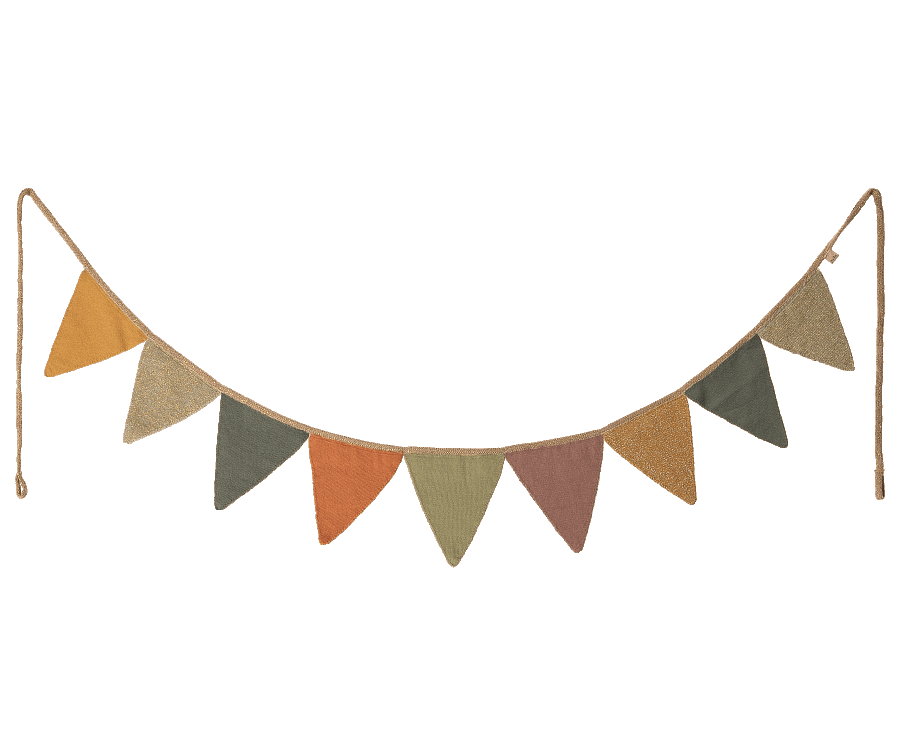 Maileg Garland, 9 flags, knit - Multi