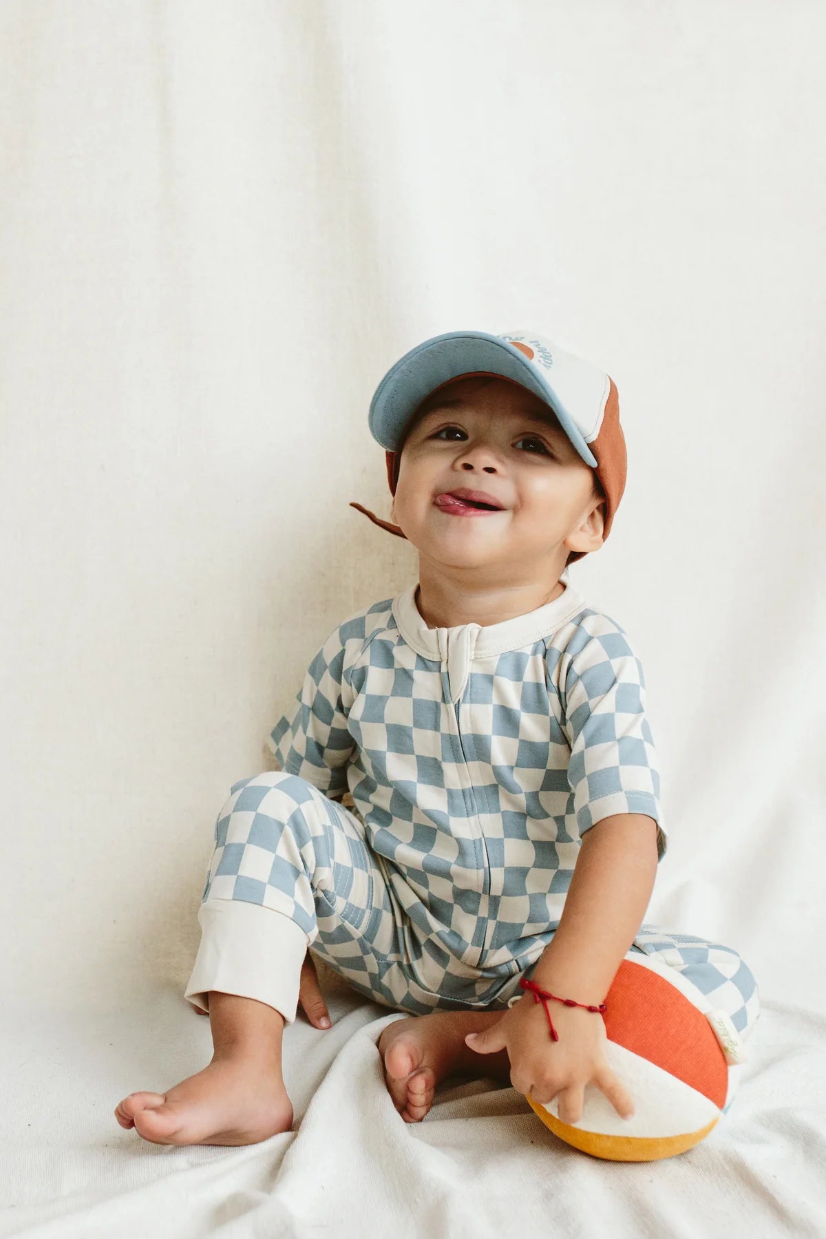 Goumikids Viscose Bamboo Organic Cotton Zipper One-Piece - Cabana