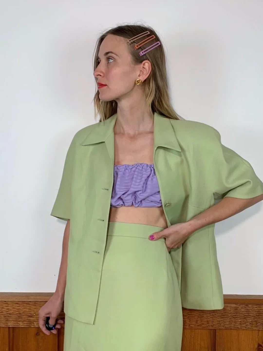 Nat + Noor Yarrow Hair Clips In Sunset