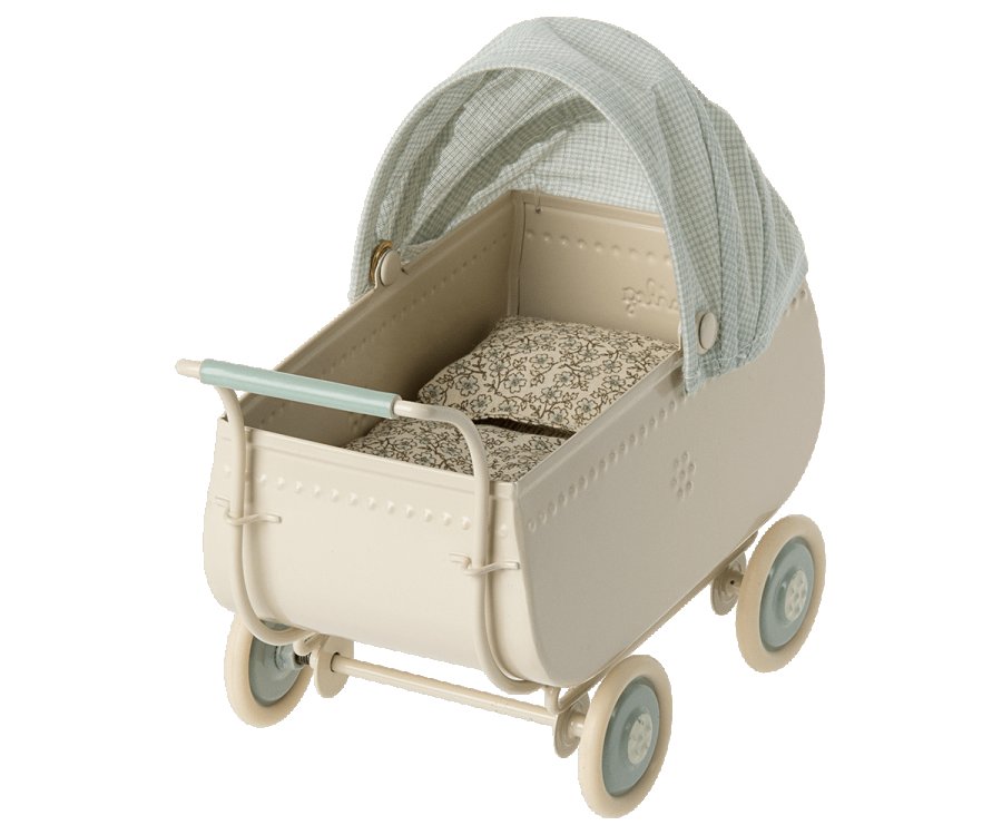 Maileg Pram, Micro - Blue