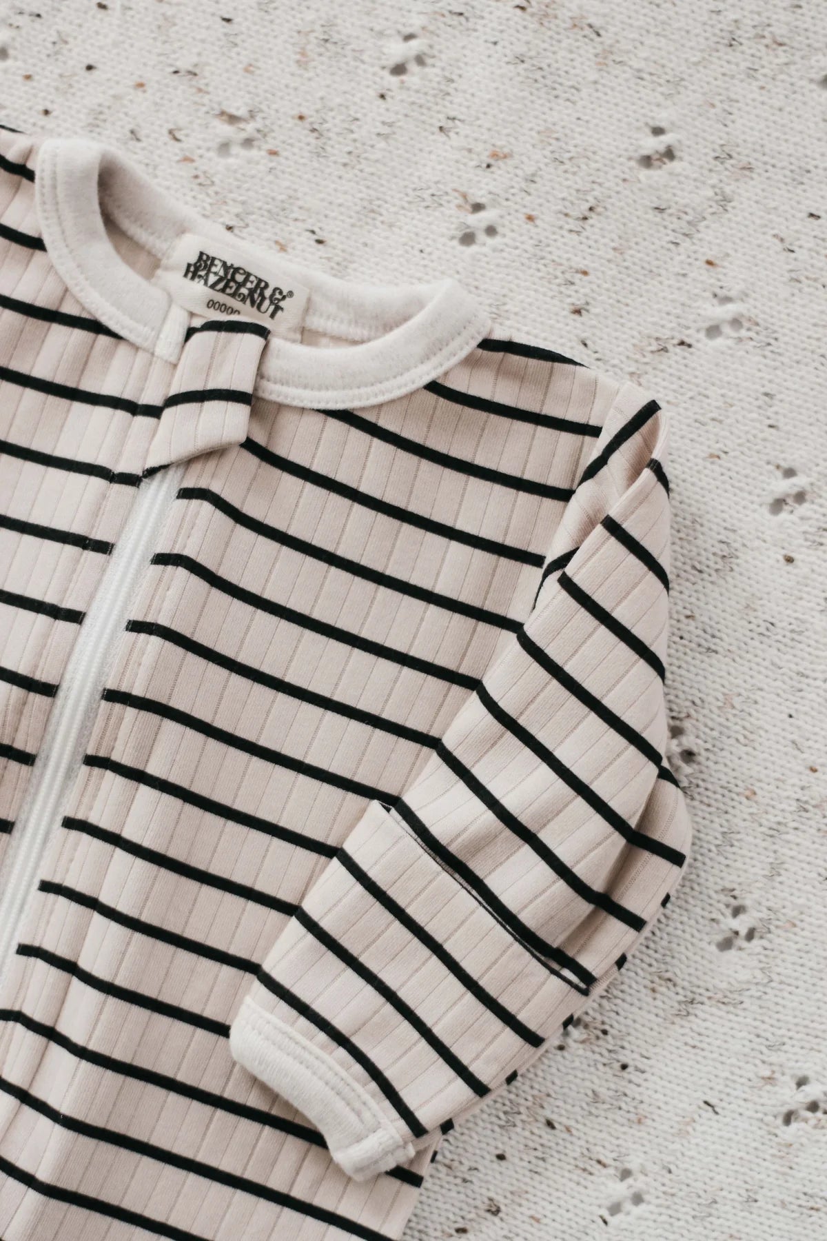 Bencer & Hazelnut Charcoal Stripe Ripped Zip Suit