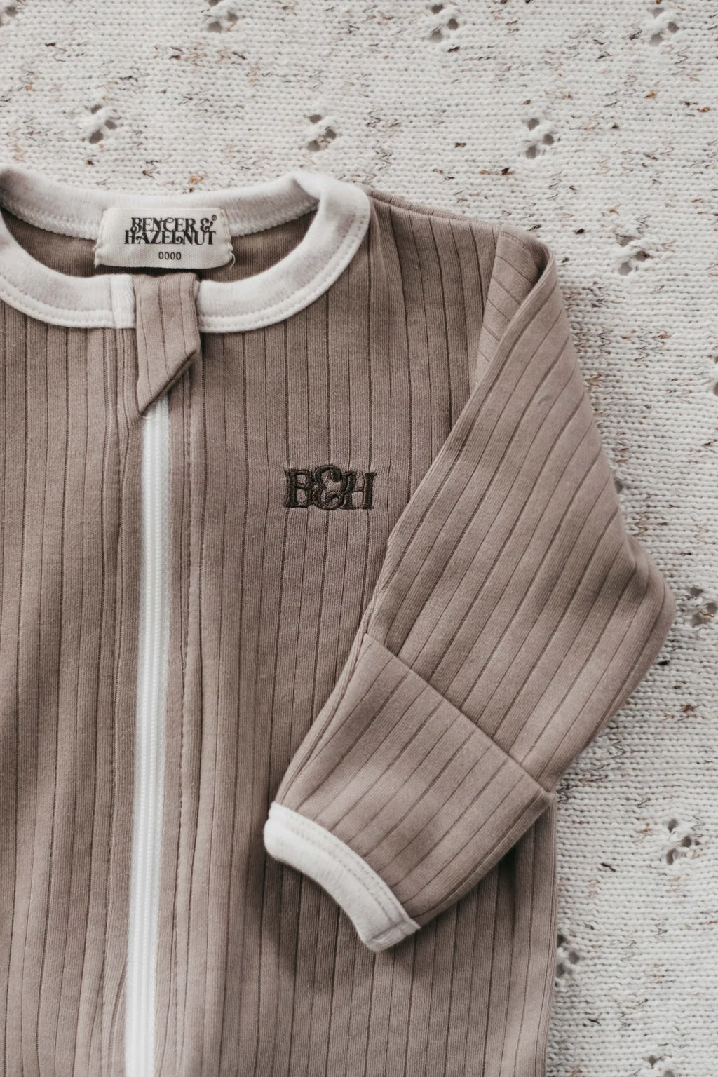 Bencer & Hazelnut Stone Ripped Zip Suit