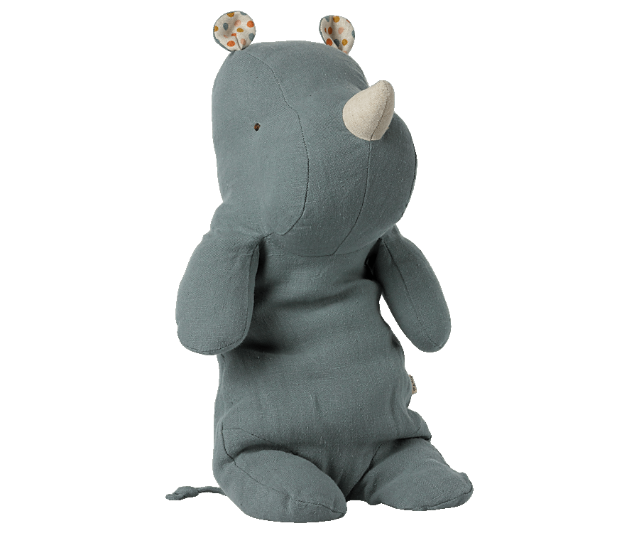 Maileg Safari Friends, Medium Rhino - Dusty blue