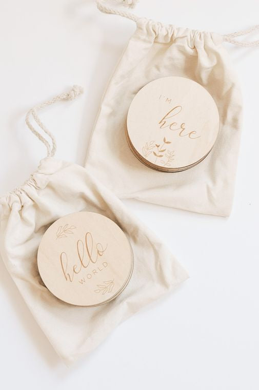 Fephas Baby Monthly Milestone Wooden Cards/ Floral