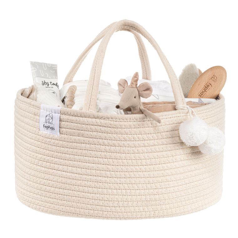 Fephas Rope Diaper Caddy - Beige